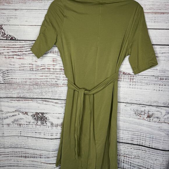 Lululemon Cotton Wrap-Front T-Shirt Dress Bronze Green NWOT 6 - Picture 5 of 6